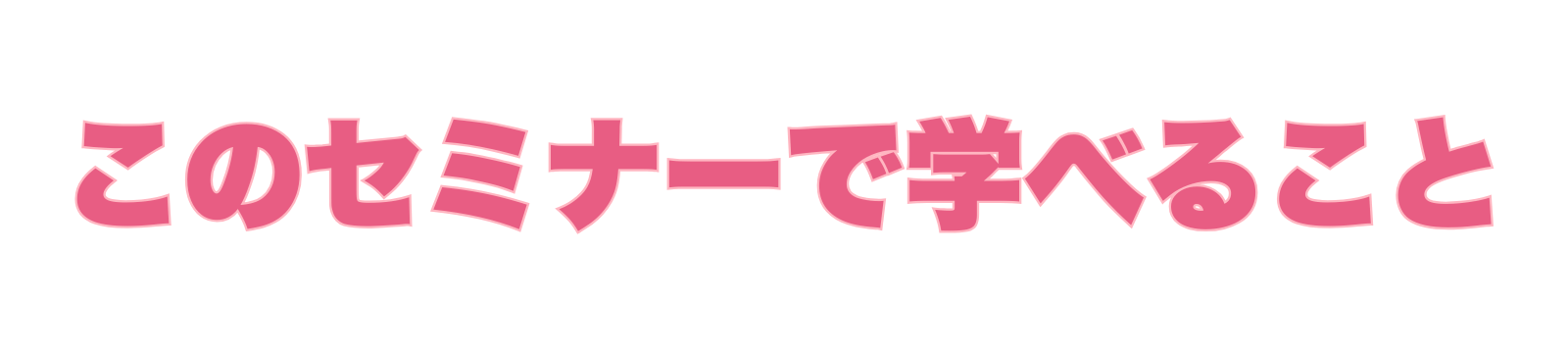 セミナーで学べること